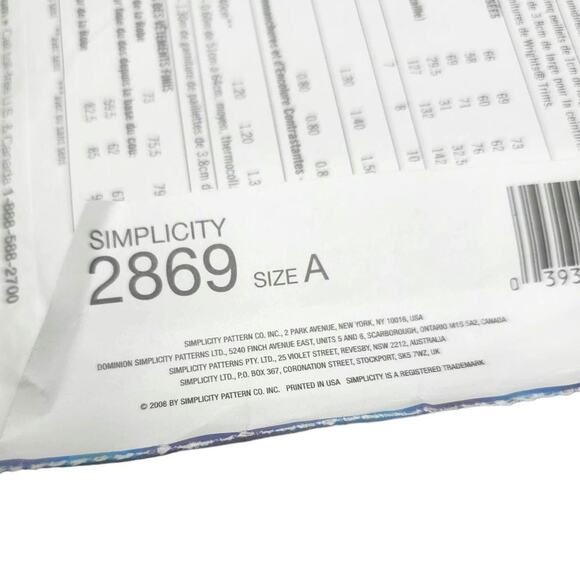 Simplicity Hannah Montana Sewing Pattern 2869 UNCUT Costume Size 7 8 10 12 14 - Picture 3 of 4